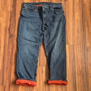 Fleece-Lined LL Bean Dark Blue Jeans